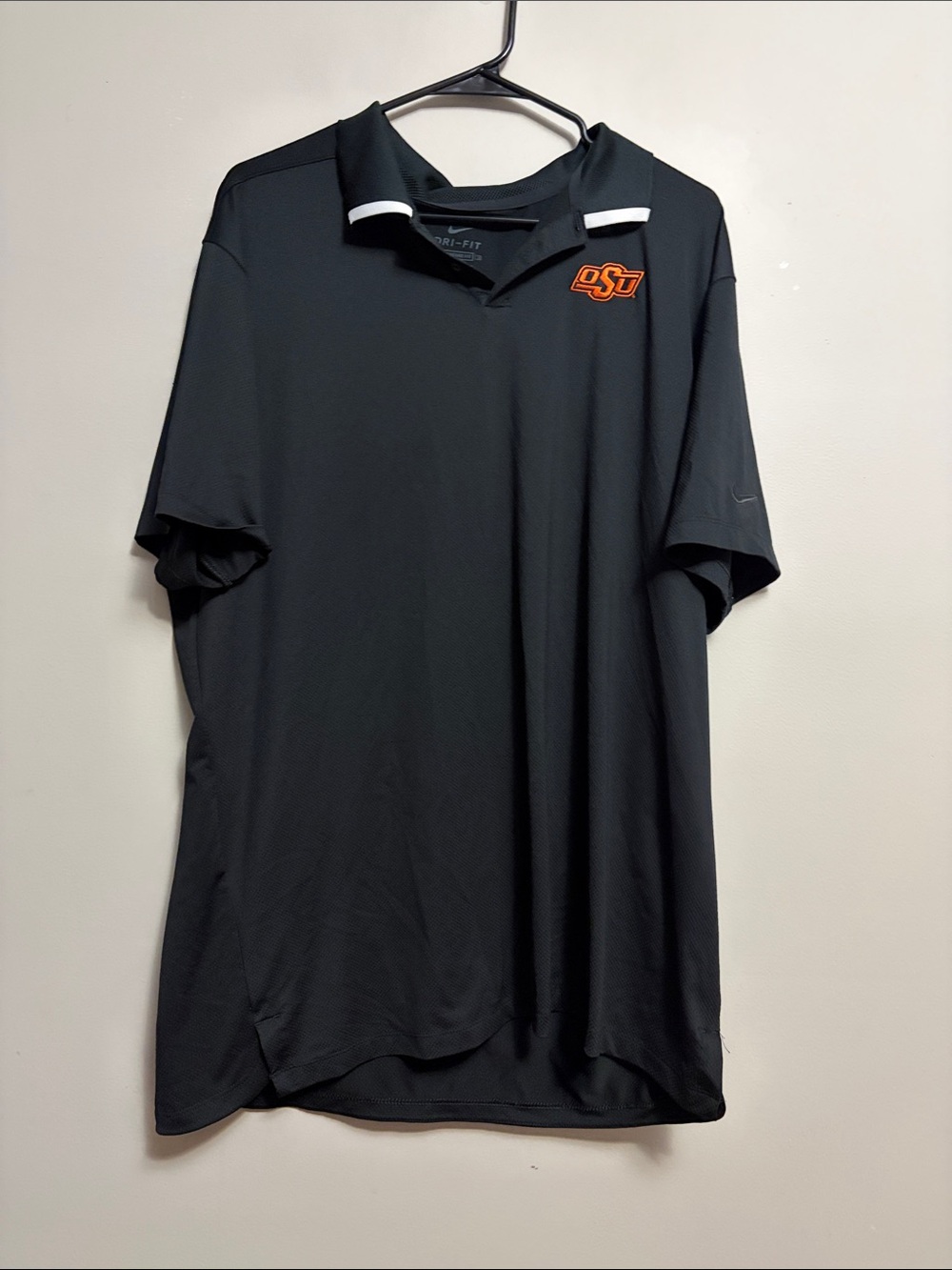 Nike Black Polo with OSU Logo Oklahoma State Size XL